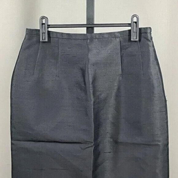 NEW Michael Kors Pencil Skirt Womens 2 black silk straight vintage designer - Picture 2 of 11